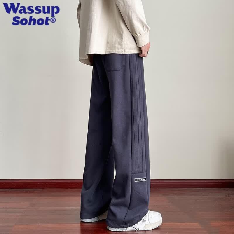 Wassup Sohot Men's Drawstring Wide-Leg Casual Pants