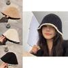 Winter Black Womens Fisherman Hat With Color Blocking Design For Casual Warmth
