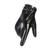 Warm Gloves for Men Three Line Plus Velvet Cold  Proof Gloves for Winter Outdoor Riding Full Finger PU Leather Touch Screen Winter Gloves