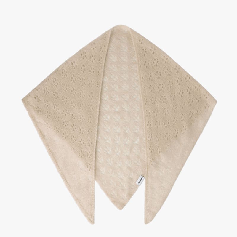 

mellotory 100% cashmere crochet shawl muffler (beige) beige