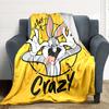 1pc Bugs Bunny Crazy Flannel Throw Blanket Lightweight Soft Warm All Season Blanket for Sofa, Bed, Travel,L1028060