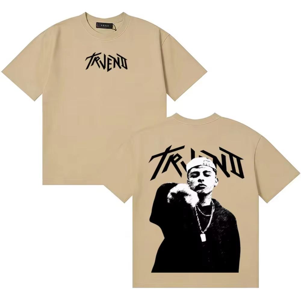 Unisex Vintage Comfortable Loose Cotton Hip Hop Short Sleeve T-Shirt Printed With Rapper Trueno El Ultimo Balie Album Pattern T-Shirt
