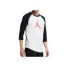 Jordan Color-Block Three-Quarter Sleeve T-Shirt Men Tops Black White CD9053-100