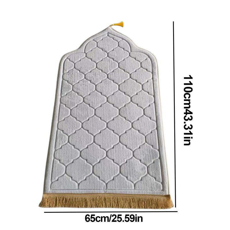 Soft Worship Kneel Travel Prayer Rug Non-slip Prayer Mat Flannel Carpet for Muslim Ramadan Embossing Floor Carpets Portable