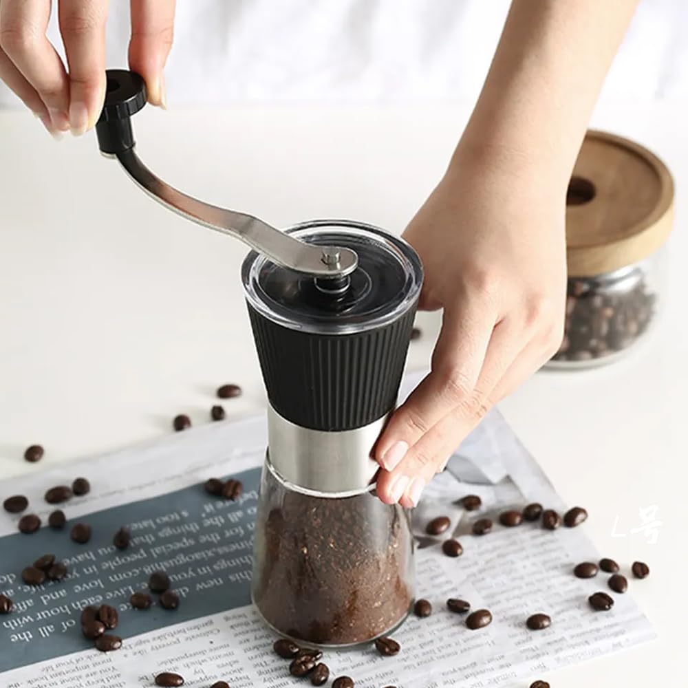 Manual Coffee Grinder, Multi-Level Coarseness Adjustment, Outdoor Coffee Grinder, Lightweight and Portable, Grinds Beans, Chili Peppers, Peanuts,