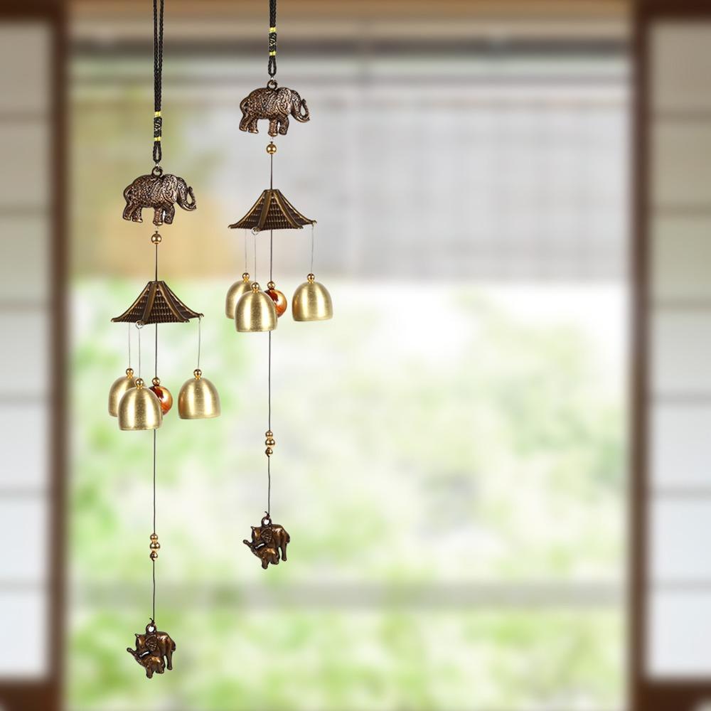 Metal Hanging Bell Ornament Elephant Outdoor Yard Decor Decorative Sound Ornament Tree Decor
