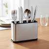 Drainable Kitchen Cutlery Organizer Stainless Steel Chopstick Shelf Box Countertop