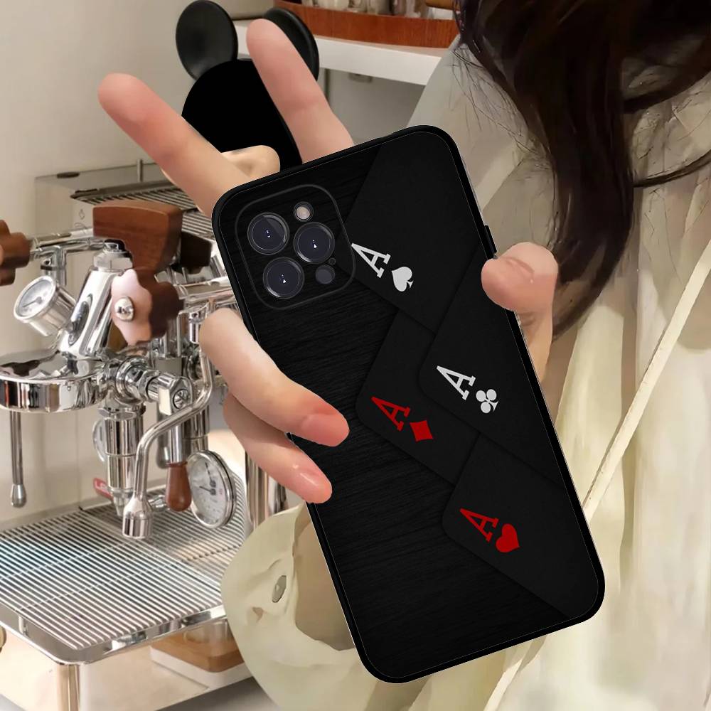 Poker Pattern Game Soft Back Phone Cover Case For IPhone 17 16 Pro Max 15 12 11 16e 13 Mini 14 15 Plus