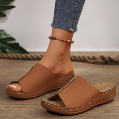 Fashion 2024 New Open Toe Women's Wedge Sandals White Summer Fashion Breathable Comfortable Sandals Woman Buckle Female Footwear Shoes