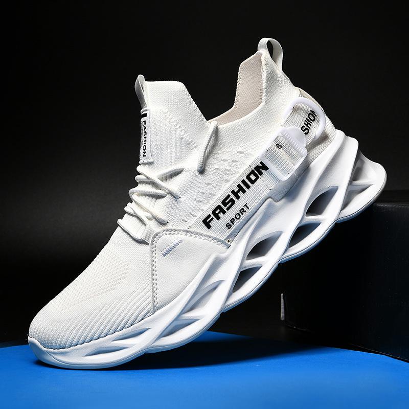 Large size Korean version of fashion casual couple running shoes blade sole fly-woven sneakers trendy shoes dad shoes