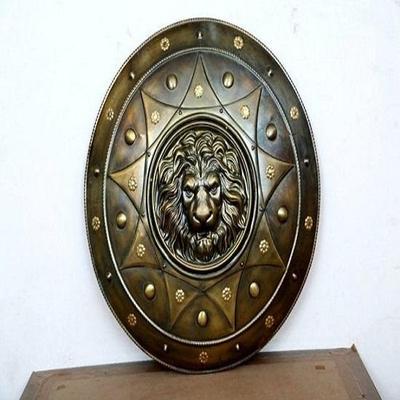 Medieval Lion Face Knight Armor Shield Solid Steel Home Decor také pro Halloween nejlepší dárek 300 Movie Replika Spartan Shield