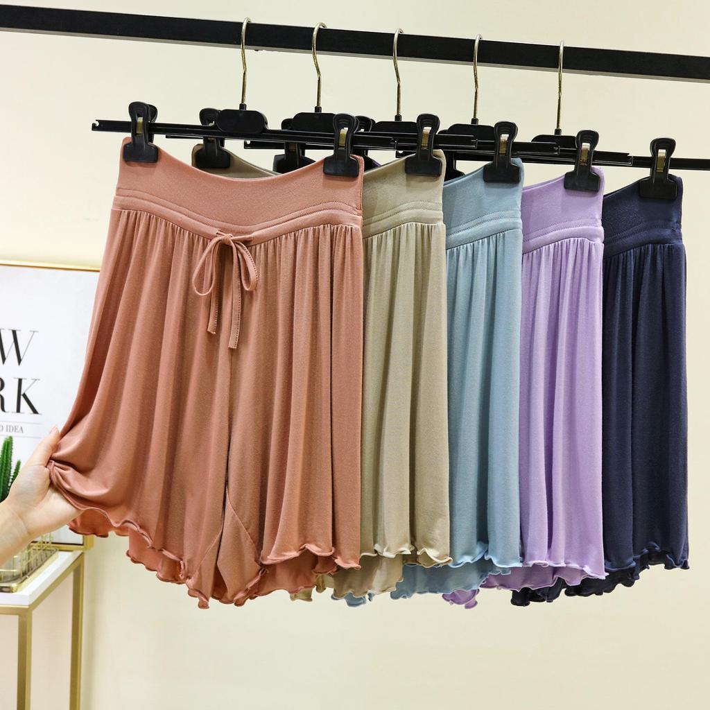 Women's Modal High-Waisted Lace-Up Summer Pajama Shorts
