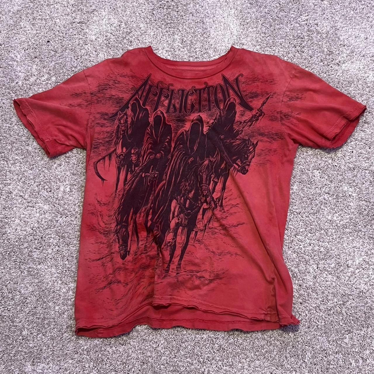 

Affliction Вінтажний Оверсайз Y2K Готичний Вуличний Одяг Чоловіки Жінки Унісекс Ретро Рок Футболка Топ S