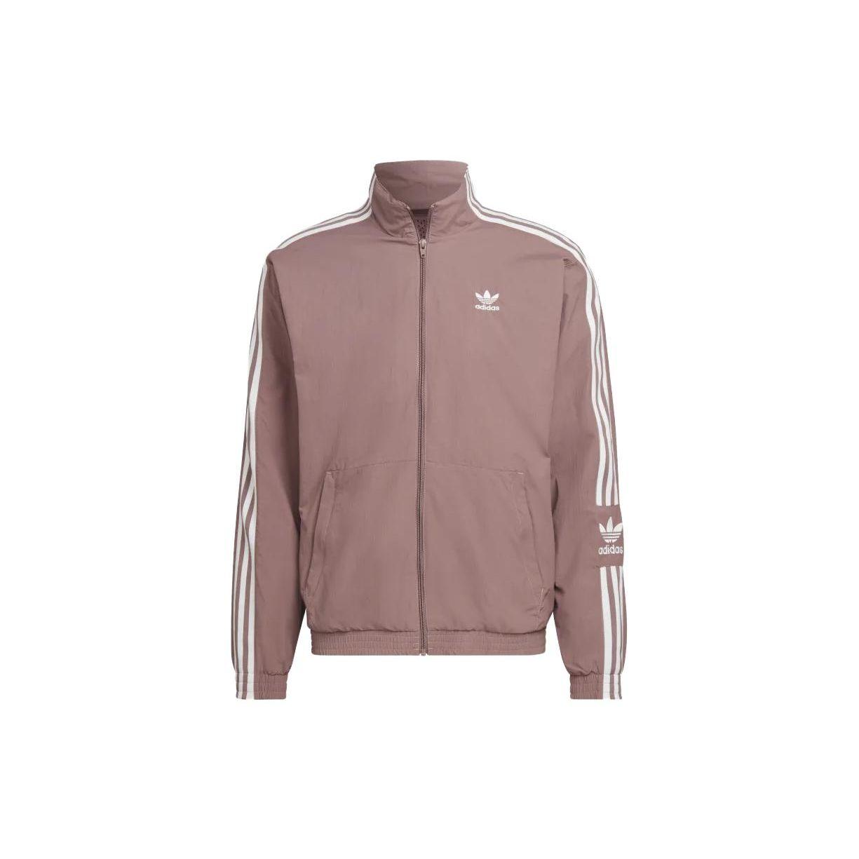 

Adidas Originals Trefoil Logo Print Side Shoulder Classic Three Stripes Zip-Up Stand Collar Retro Sports Jacket Men jackets Light-Pink HL2190 S