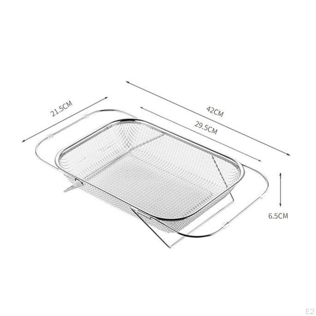 Stainless Steel Sink Basket with Telescopic Frame Rust-Resistant Fine Mesh