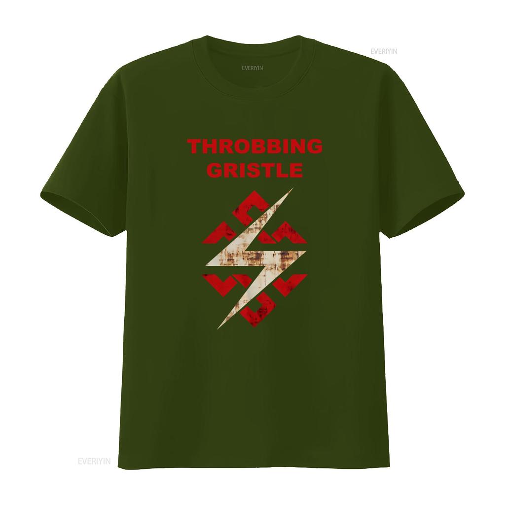Throbbing Gristle Flash Knot Logo T-Shirt für Rockband-Stil vintage Gewaschen Lässig Leicht dehnbar Vielseitig mode Unisex