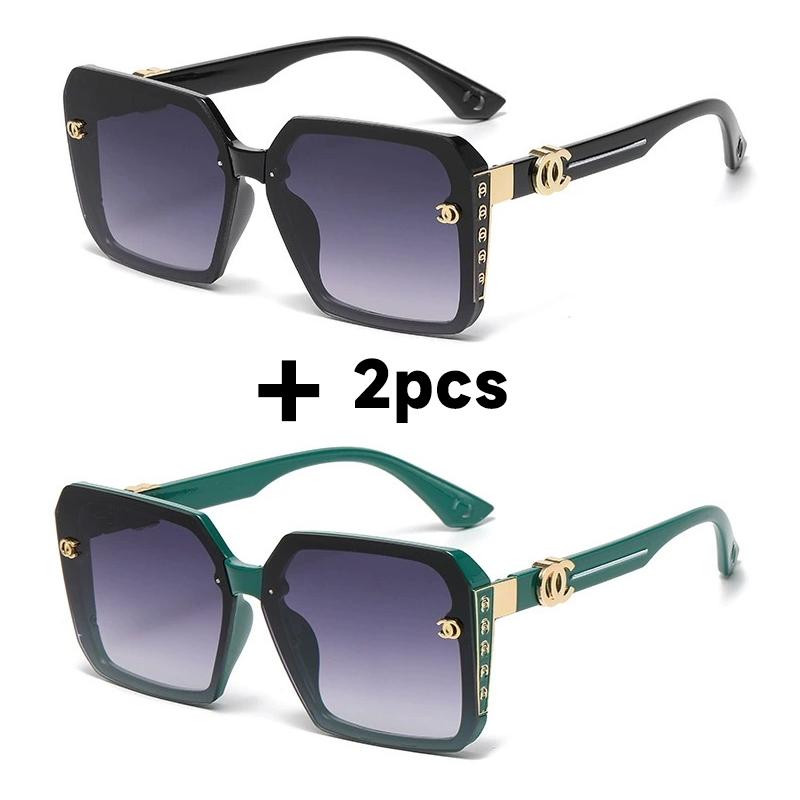 Módní nadrozměrné sluneční brýle Dámské UV400 Vintage čtvercové brýle Designové sluneční brýle Značka Oculos