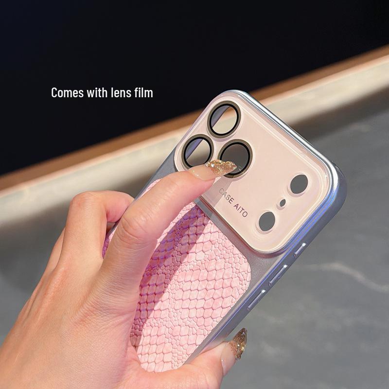 iPhone 17 Pro Max Crocodile Pattern Case with Apple 16 Lens Film & Soft Edge