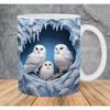 3D Owl, Ceramic Coffee Mug, Tea Cup, New Hole Wall, Cute Hole Wall