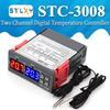 STC-3008 Dual Digital Temperature Controller Two Relay Output 12V 24V 220V Thermoregulator Thermostat With Heater Cooler