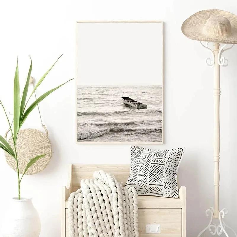 Bohemia Beach Flower Landscape Scandinavian Aesthetic Canvas Posters Prints Wall Art Picture For Living Room Decoration