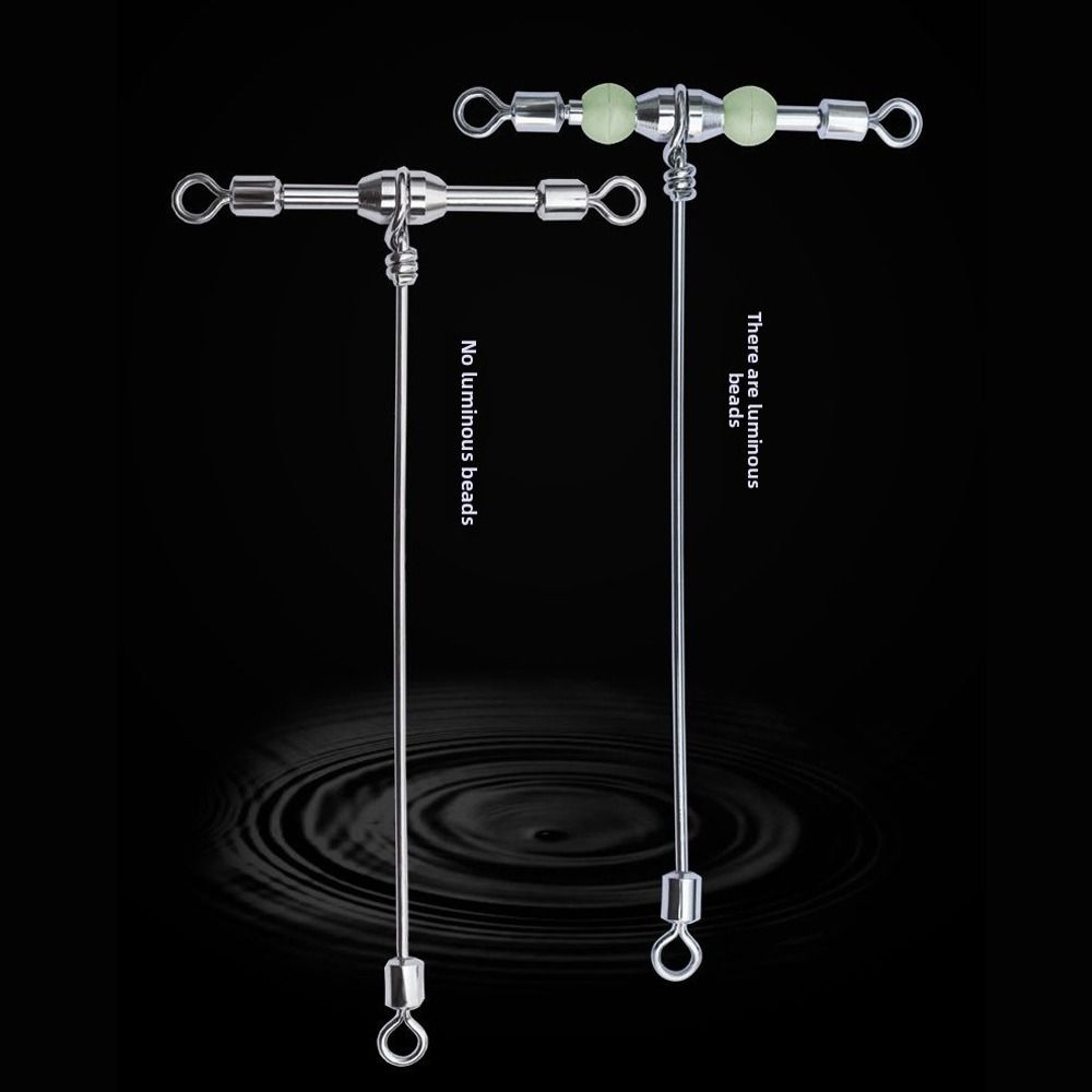 Cross-Line Luminous Beads Saltwater Fishing Barrel Swivel Lure Connector Lure Fishing