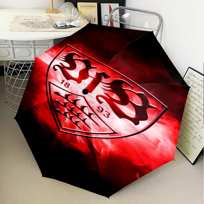 1PC Vfb Fc Crest Printed Umbrella Folding Umbrella, Automatic Umbrella 8-Frame for Travel, Camping Fan Gifts Christmas Gifts