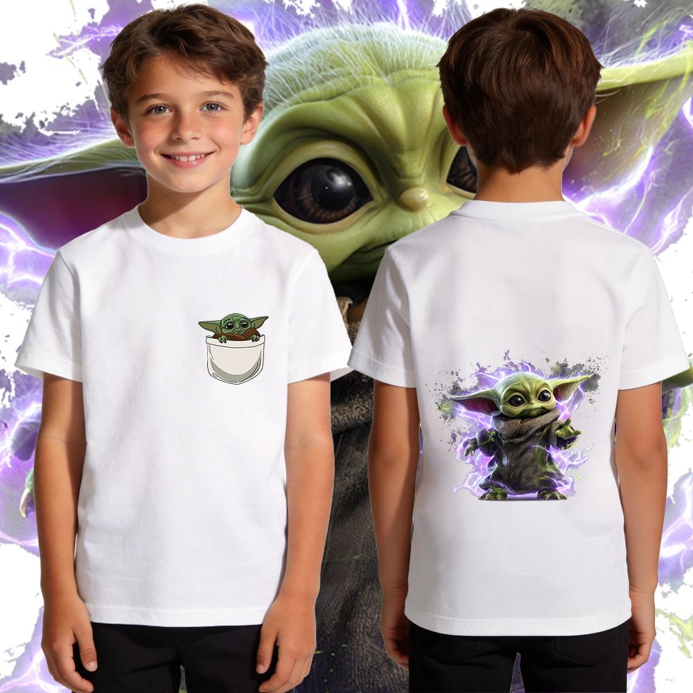 Kids Boys Yoda Graphic T Shirt Cotton Casual Soft Breathable Star Wars Child Clothing Summer Top Toddler Tee