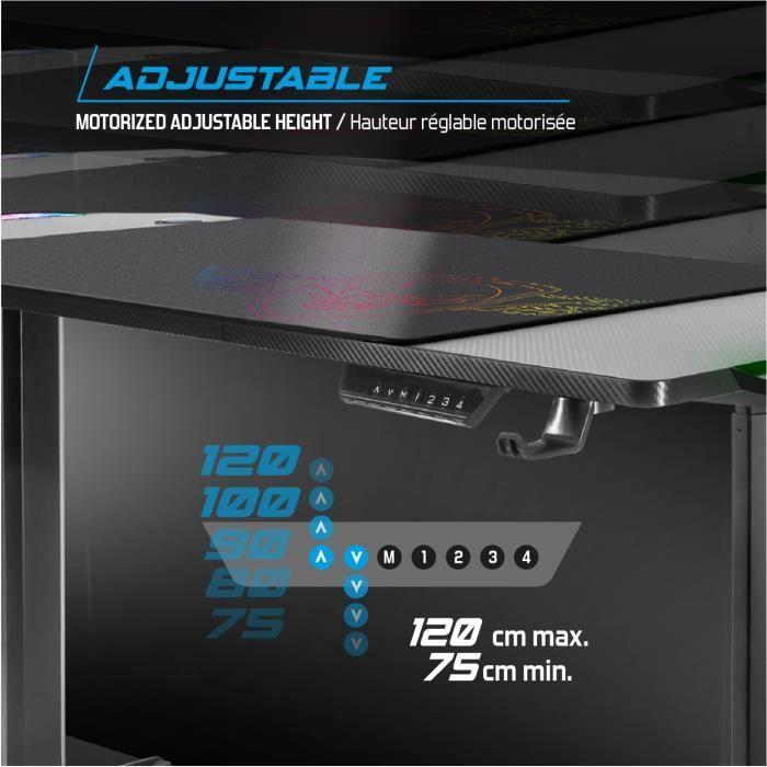 Bureau Gaming - Spirit Of Gamer - 140 cm - Électrique - RGB - Tapis de Souris XXL Inclus
