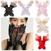 Lace Dinner Gloves Bow Wedding Dress Gloves Elegant Lace Gloves  Party