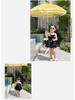 Sweet Baby Summer 2025 Bow Black Sling Princess Swimsuit for Kids