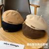 Autumn and winter beret women's woolen fashion painter hat retro versatile face small bud hat spring and autumn