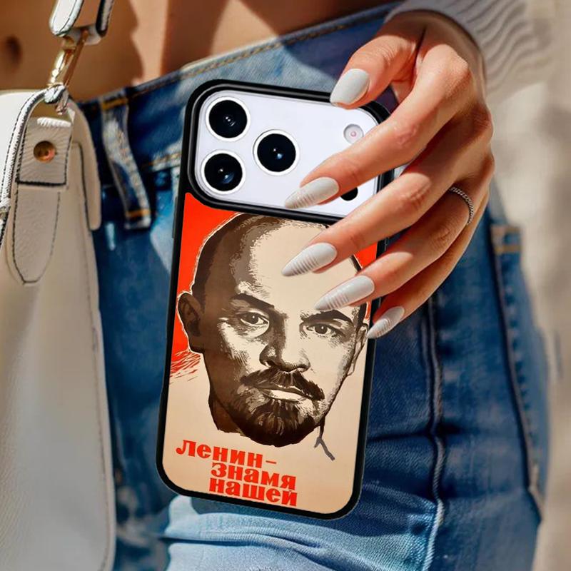 Lenin Soviet Union Flag Phone Case For iPhone 17 Air 14 15 13 12 Max Cover For Apple 16e 11 Pro Max Plus Coque