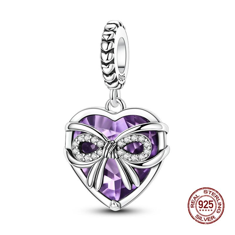 New In Original Charms Copper Cute Panda Holding Heart-Shaped Charms Beads Fit 3Mm Original Bracelet Women Diy Jewelry Gifts