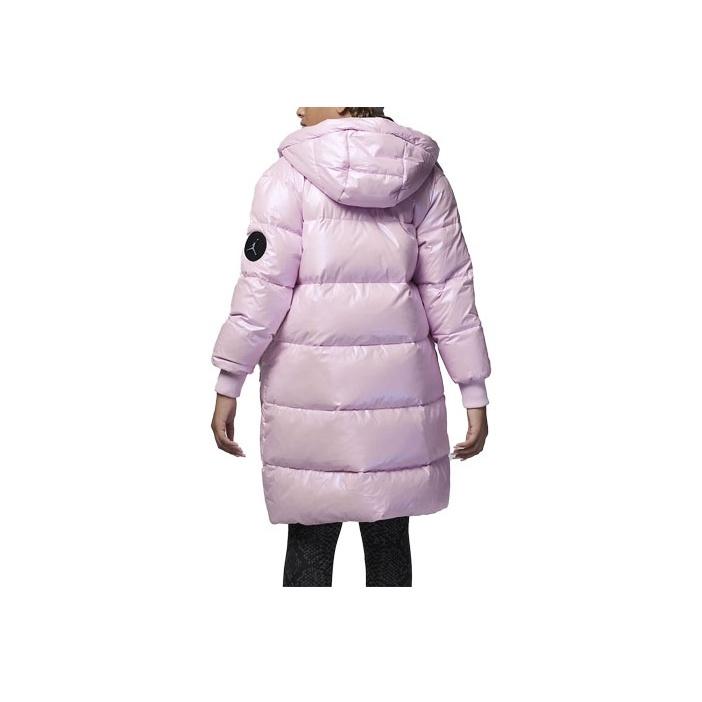 Jordan Pearlescent Mid-Length Hooded Down Jacket Kids Outerwear Pink FB0334-640