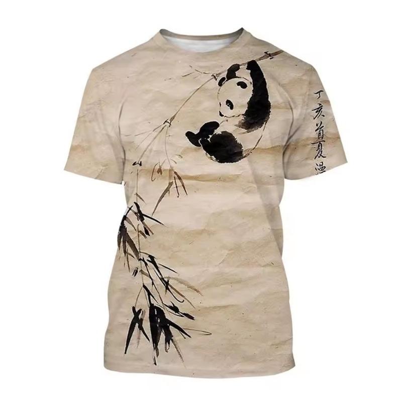 Summer Hot Selling Fashion 3D Printed T-shirt Cute Panda Design Casual Short Sleeved Comfortable Top