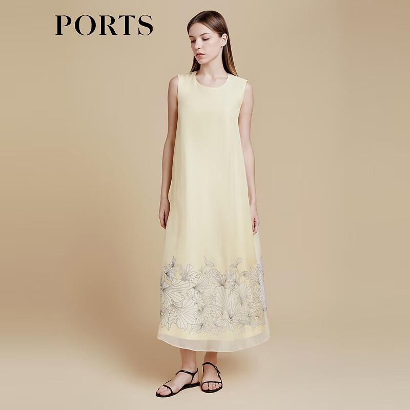 

PORTS Women s Yellow Print Sleeveless Midi Dress S /4