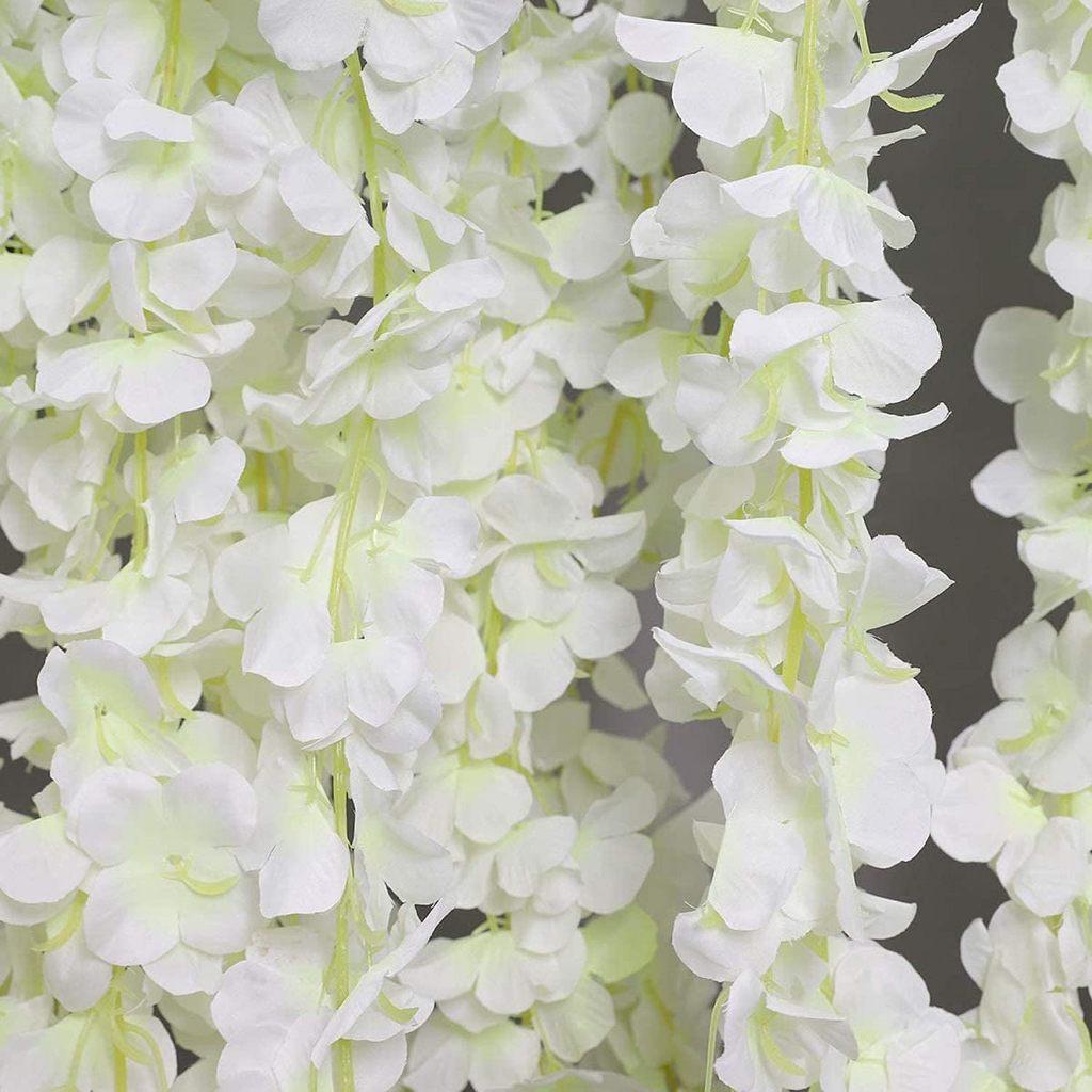 12PCS Artificial Wisteria Flowers, perfect for indoor and outdoor wedding arches, party backdrops and wall decorations.
