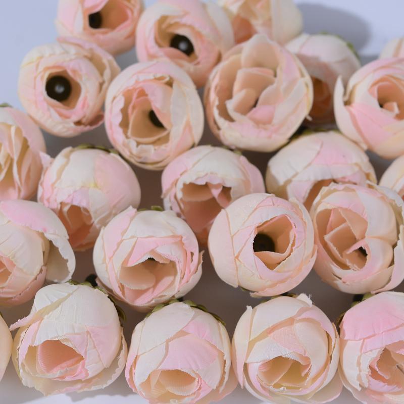 20Pcs 3cm Silk Roses Artificial Flowers Home Decor Summer Wedding Decoration Fake Flowers Bride Carfts Wreath Gifts Accessories