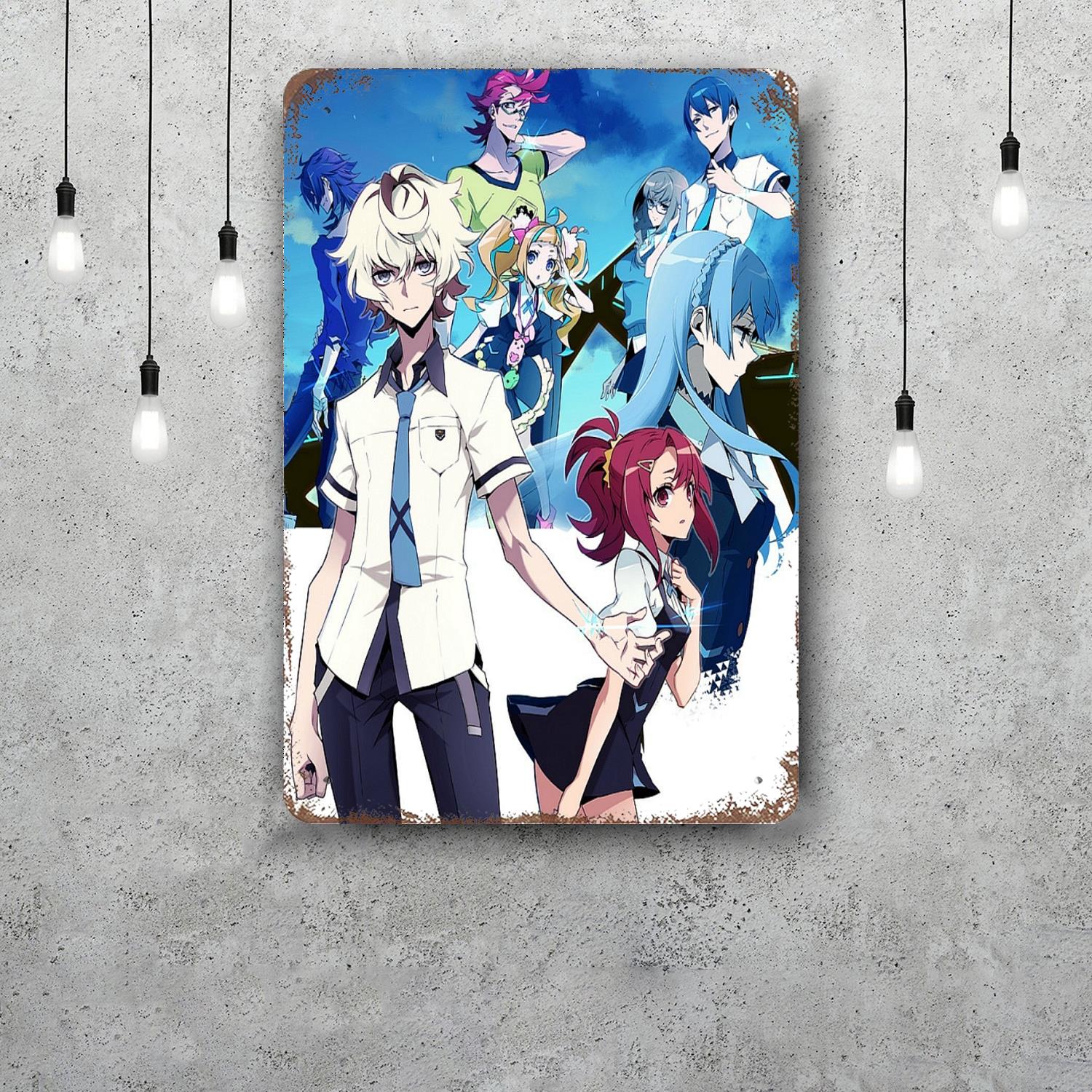 

kiznaiver cartoon Classic Poster Rusty Metal Plaque Retro Decorative Plate Bar Man Cave Garage Club Metal Sign Wall Decoration 20x30cm（7.8x11.8inch）