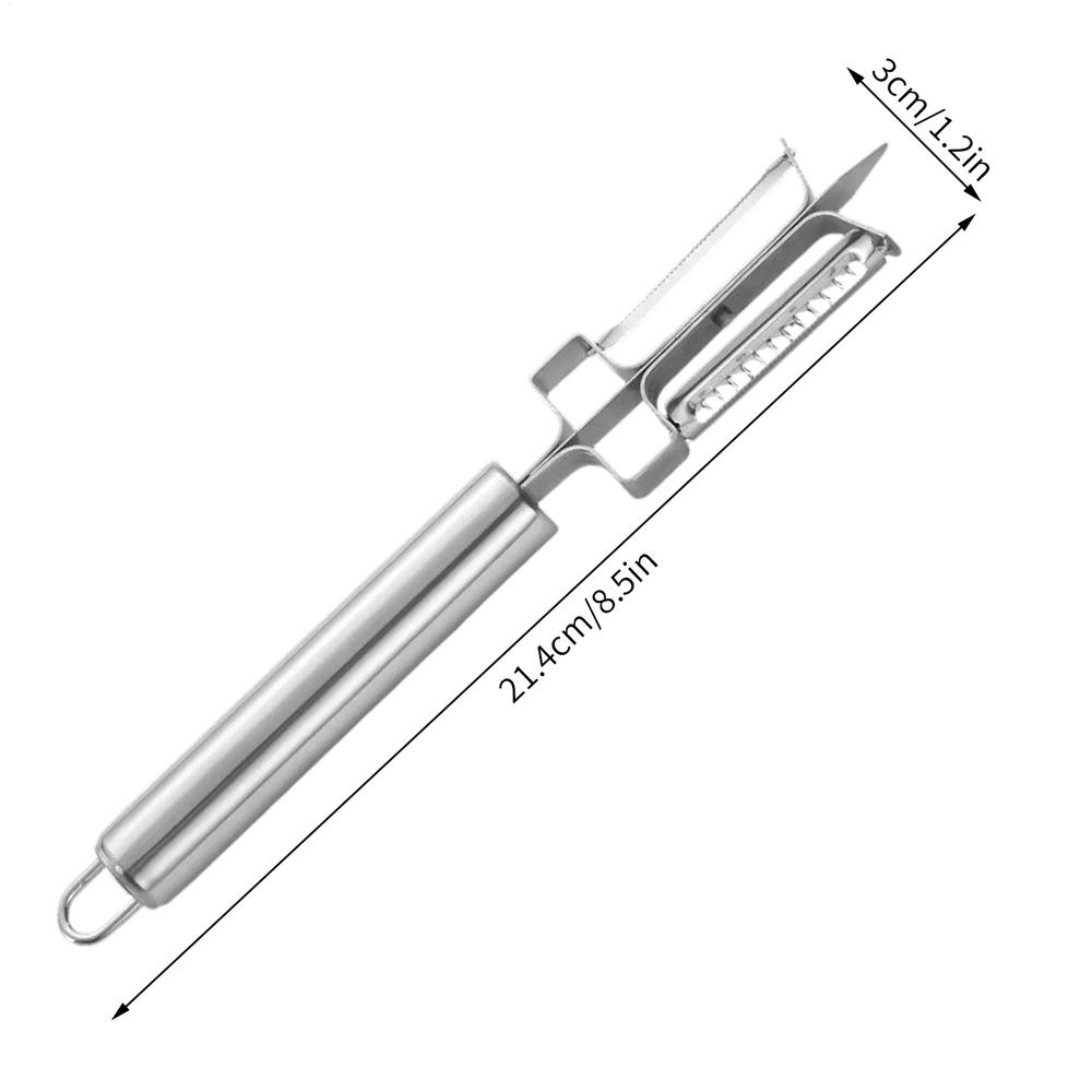 Peeler and Shredder 2-in-1 Stainless Steel Double-Sided Fruit Vegetable Peeler with Handle for Mangoes Potato Carrot Cucumber