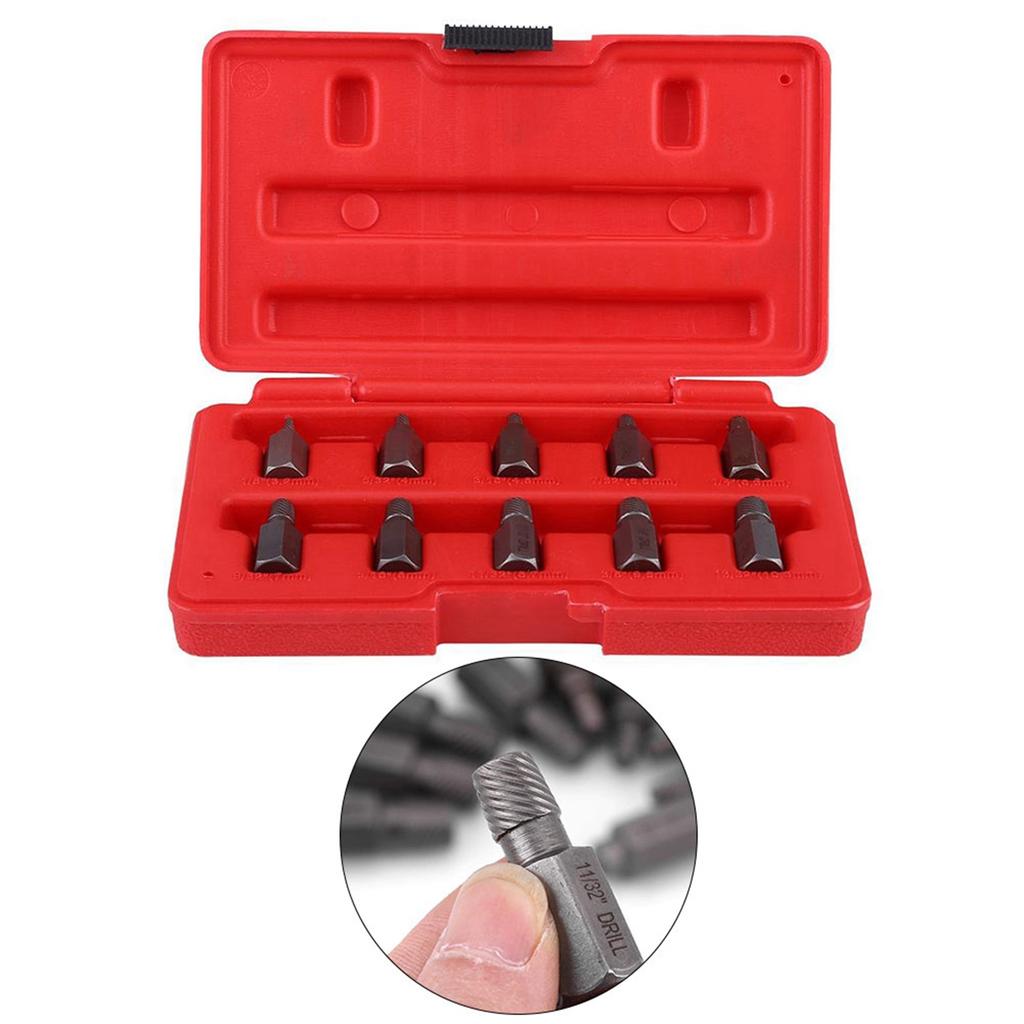 10 Pcs 3.2 10.3mm Screw Extractor Set for Rusted Damaged Studs Bolt Remover Out
