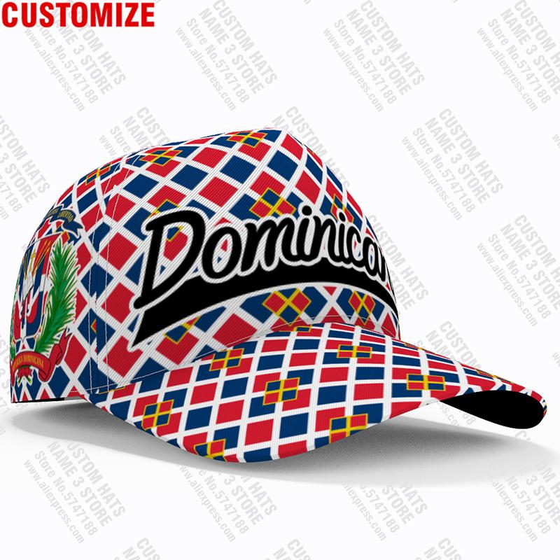 Dominicana Baseball Cap Custom Number Number Team Logo Hats Travel Spanish Nation Dominican Republic Flag Print Po Headgear