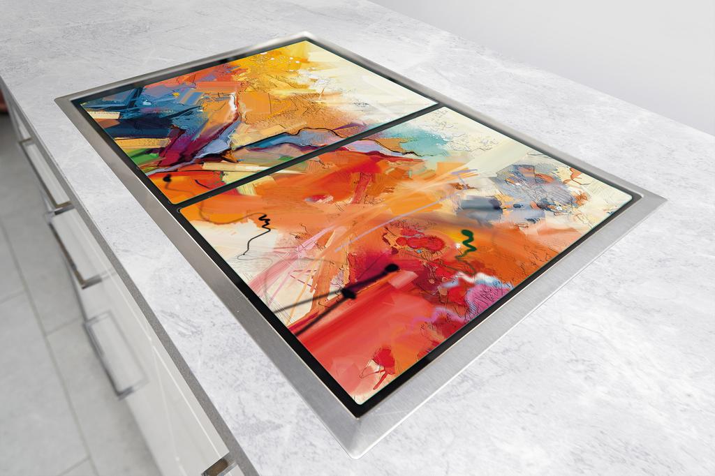 SZKLANA PŁYTA OCHRONNA DO KUCHNI 2x35x52 KOLOROWA