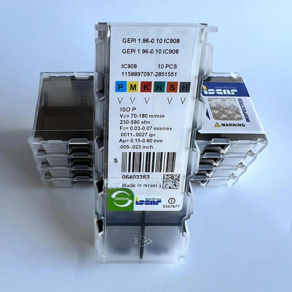 ISCAR / GEPI1.96-0.10 IC908 /Industrial indexable Carbide Inserts 10 PCS