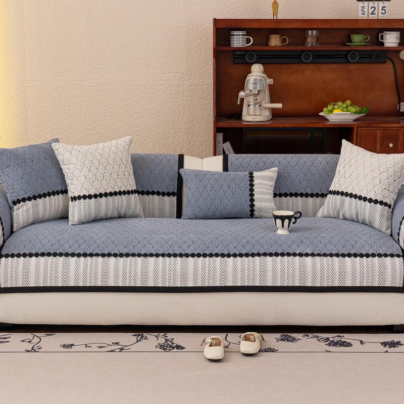 Light Luxury High-End Sofa Cushion, Universal Chenille Seat Cushion For All Seasons, Non-Slip Leather Sofa Cover, Backrest Cover Cloth Towel