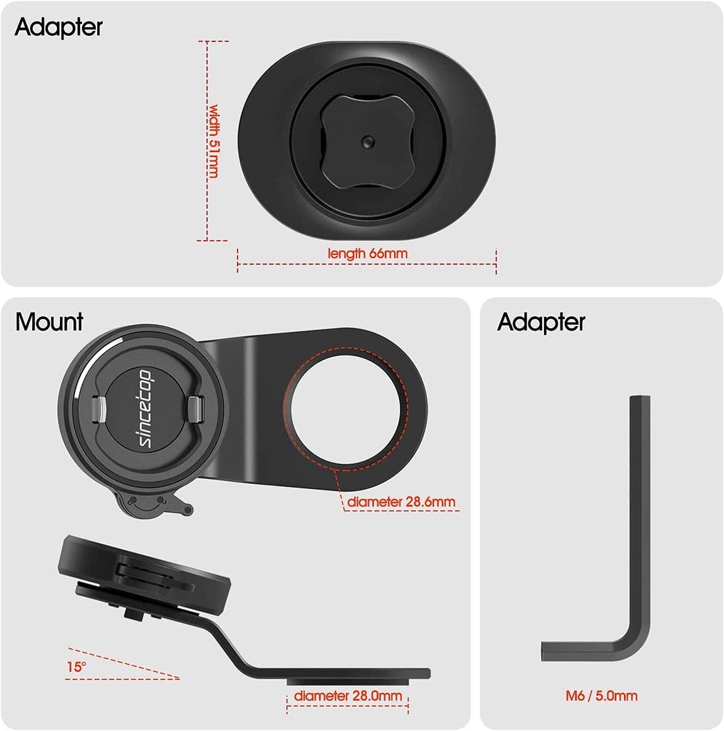 Bicycle Smartphone Holder Stem Mount Made of Aluminum Compatible with Road Black C 1st [Sincetop] - Alloy, Compact, Lightweight, Bikes/MTB/Gravel