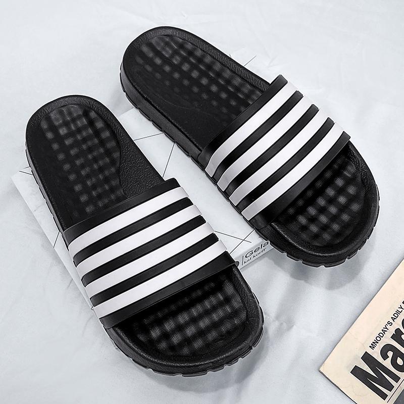 

2024 Мужские модные шлепанцы — повседневные нескользящие тапочки для пляжного душа в помещении и на открытом воздухе — весенний и летний комфорт 44-45 чёрный