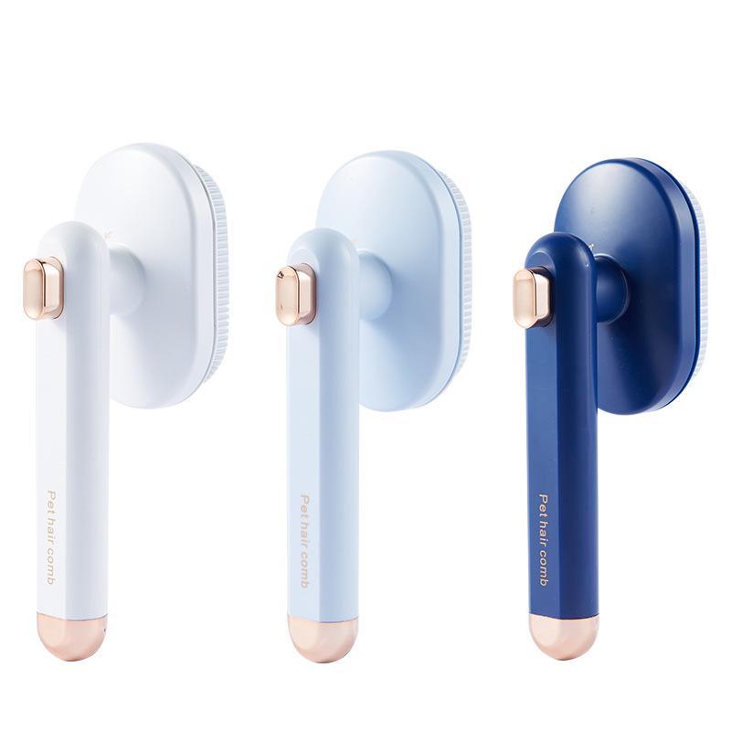 Rotating Needle Pet Comb for Dogs and Cats - Removes Loose Hair, Knots, and Provides Easy Grooming with One-Button Hair Removal.