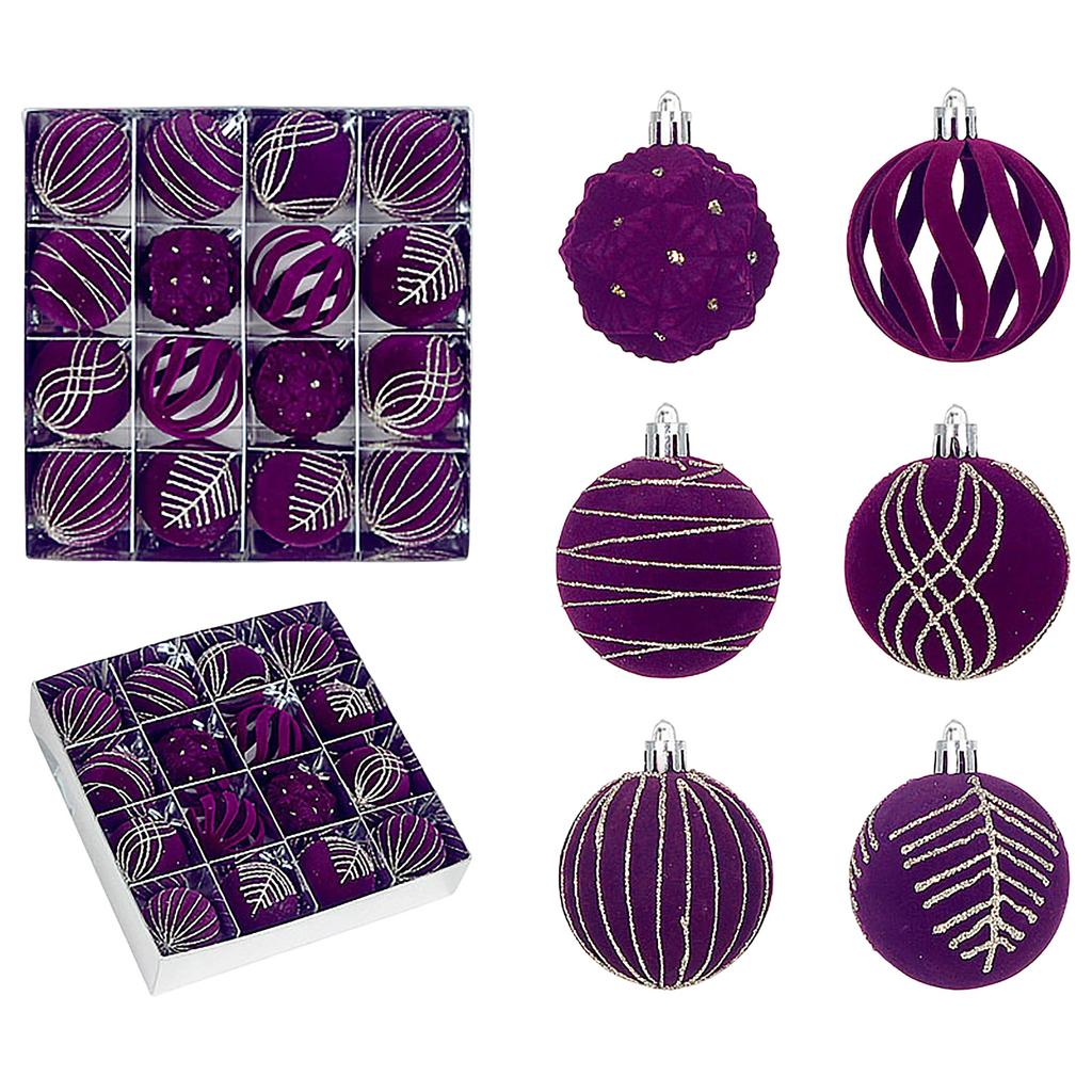 Palline di Natale 616 Set Regalo - Decorazioni da Appendere Verniciate Galvanizzate